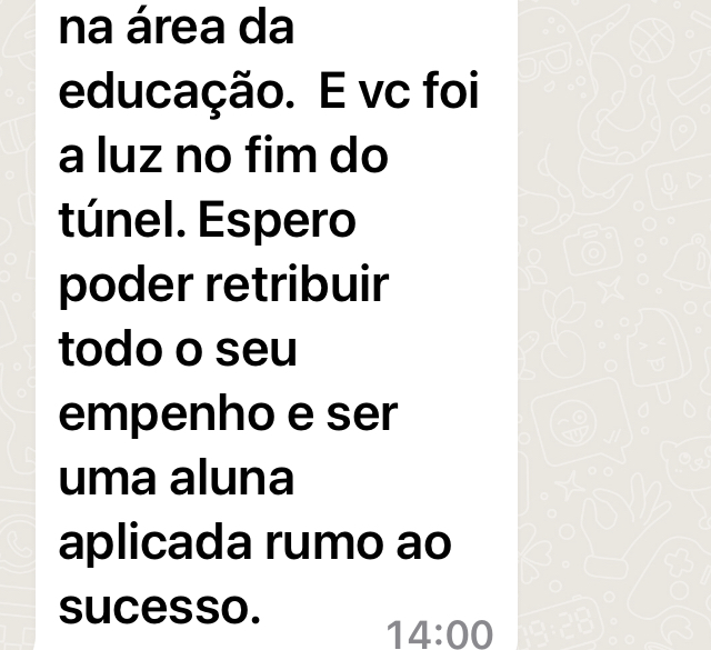 Depoimento de aluno aprovado