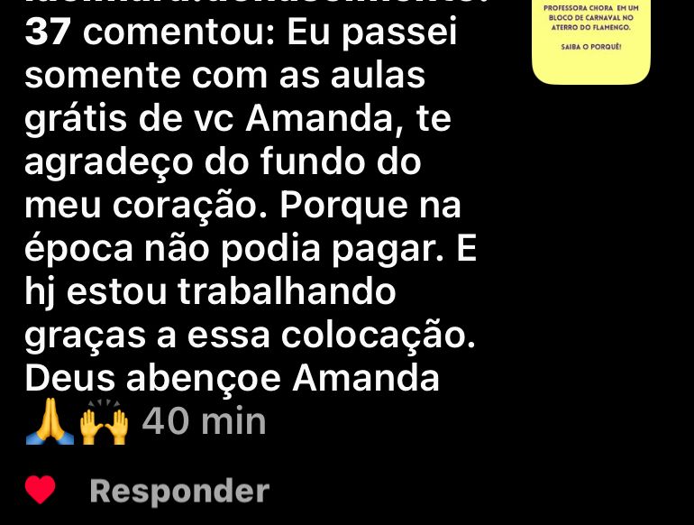 Depoimento de aluno aprovado