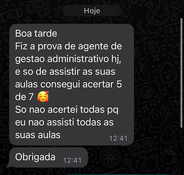 Depoimento de aluno aprovado