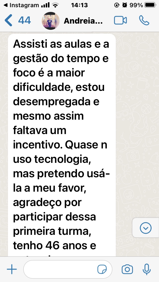 Depoimento de aluno aprovado